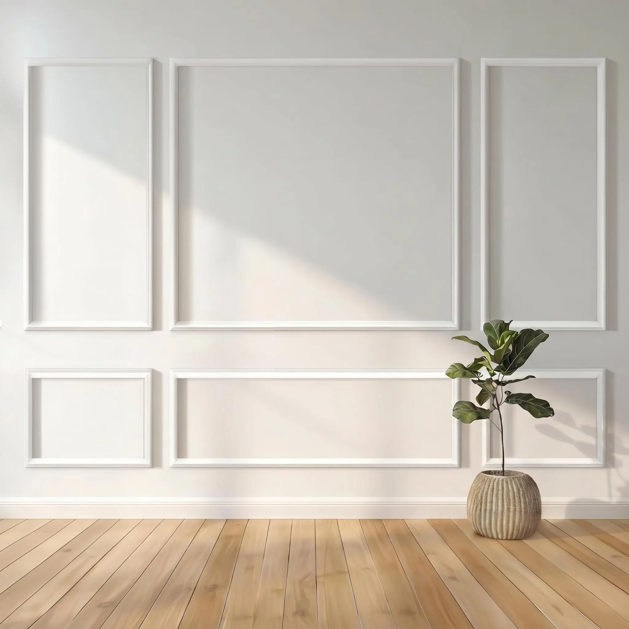 Pre-Cut Wall Wainscoting Frame Kit - Polystyrene Picture Frame Molding Trim for Wall Decor, Waterproof Paintable Seamless Accent Wall Molding Panels for Living Room Bedroom