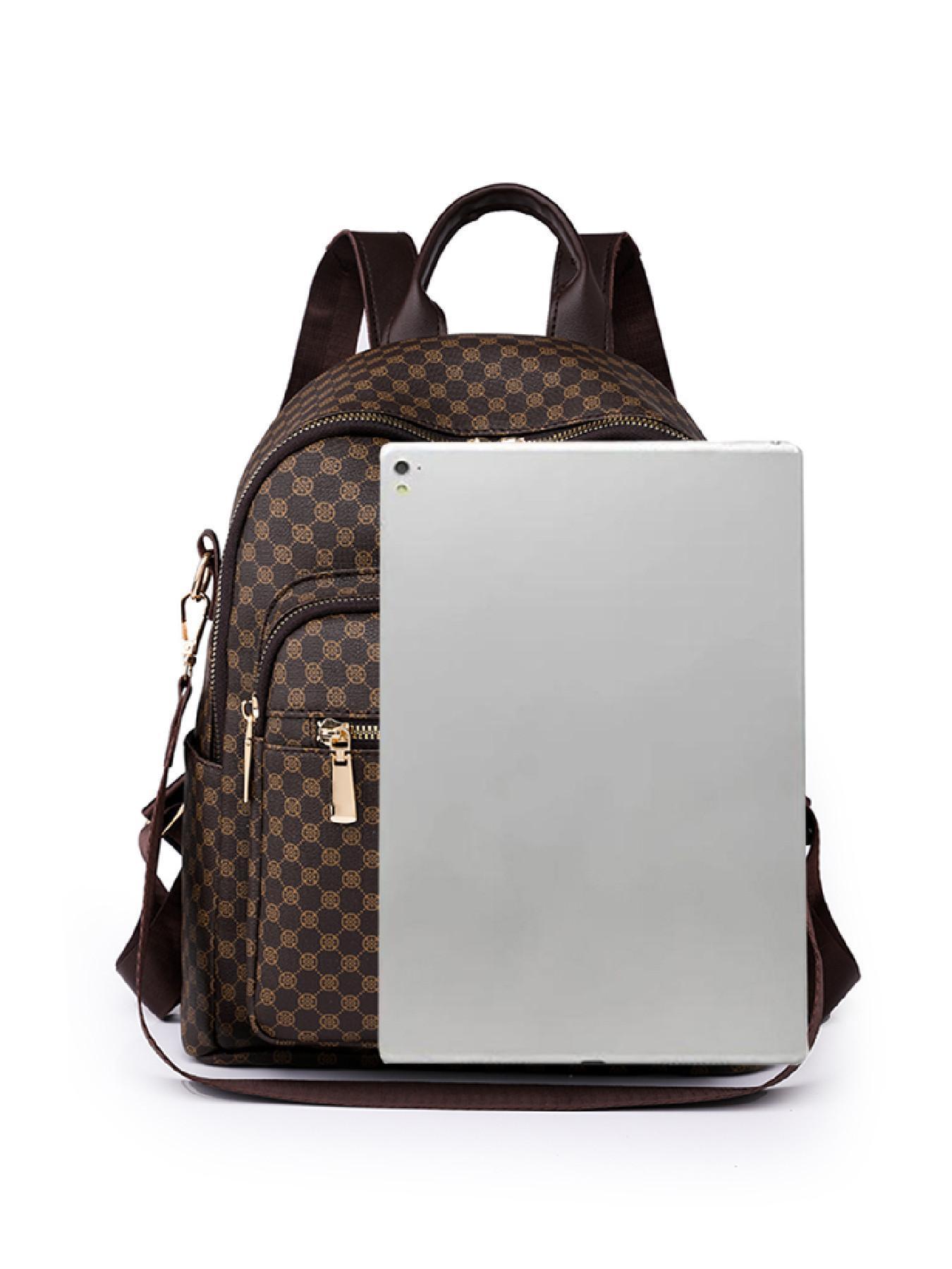 Fashion Simple Durable PU Leather Backpack – Casual Versatile Zipper School Bag, Trendy High-Quality Daily Commuting & Everyday Use Backpack