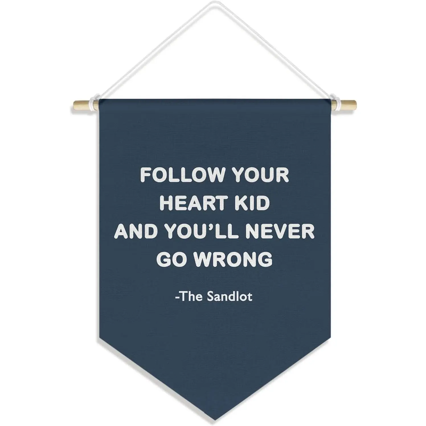 Vinatge  Baseball  Classroom  Boys Playroom Decor, Inspirational Motivational Baseball Wall Decor Pennant for  Boy Girl  Room Bedroom, Navy Blue Wall Decor, 15x11in