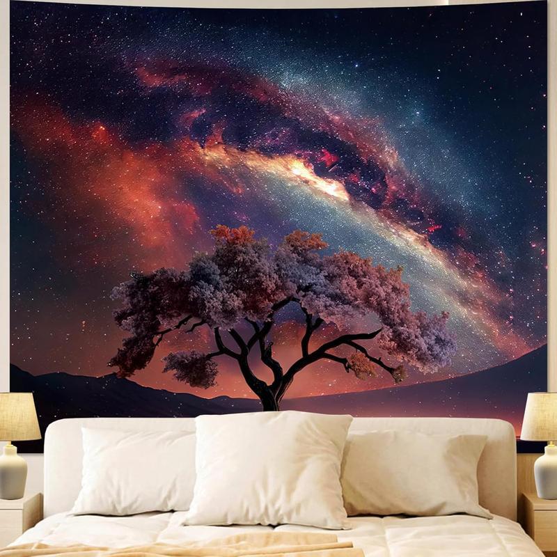 Forest Wall Tapestry for Bedroom, Nature Green Tree of Life Tapestries Wall Hanging, Fairy Tales Magical Landscape Backdrop Tapestry for Living Room Dorm Decor