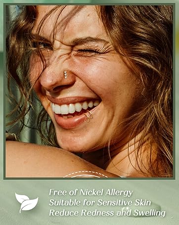 YADOCA 20PCS Septum Rings 16G for Women - Hypoallergenic Surgical Steel Daith Piercing Jewelry Cute Dangle Nose Ring Clicker for Helix, Tragus, Daith, Cartilage Earrings Hoop