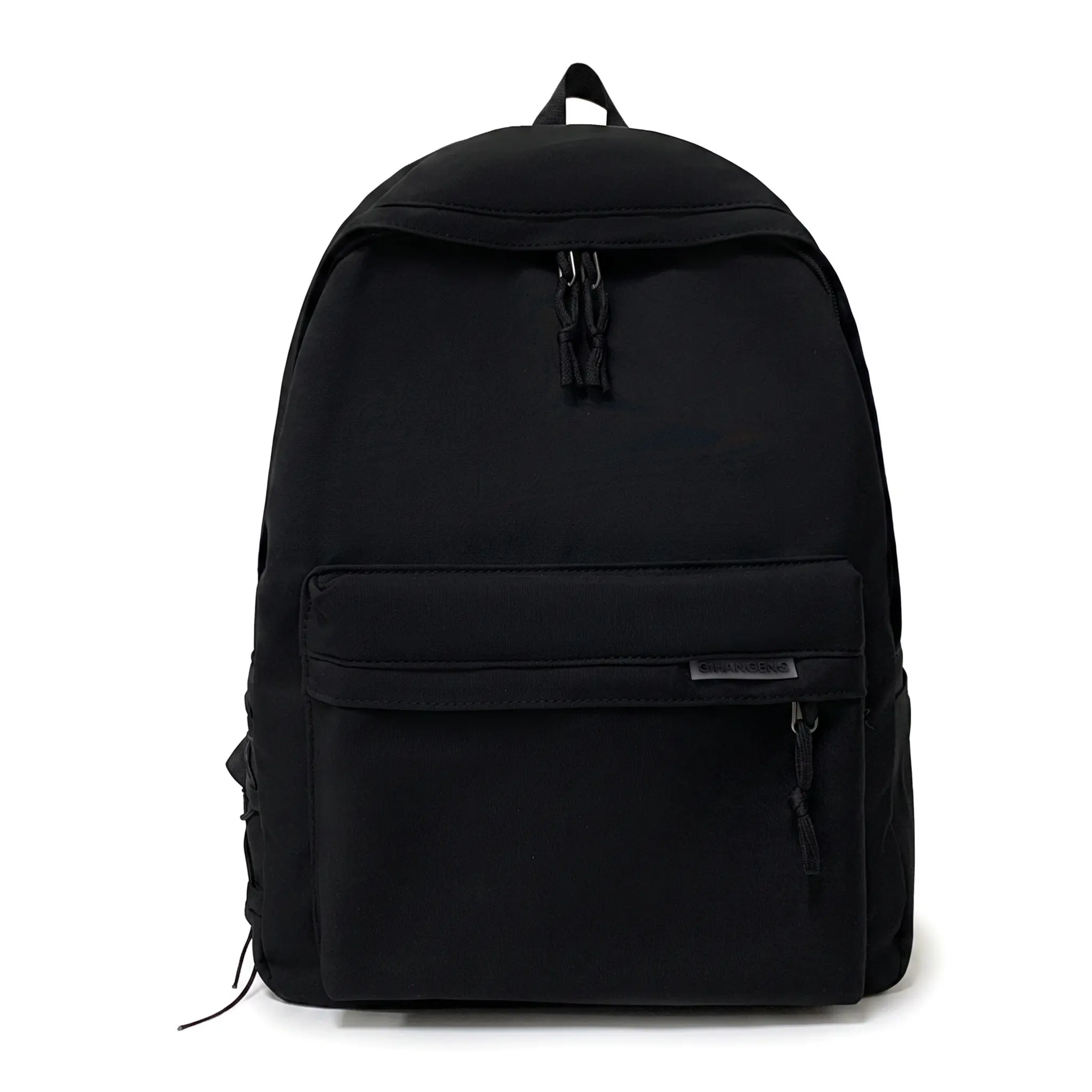 Unisex Nylon Wear-Resistant Backpack - 14in Laptop-Fit, 20-35L Large Capacity, Plain Design, Zipper Closure, Adjustable Strap, Expandable, Ideal for School Art Students, Daily Commute & Everyday Essentials, Padded Sleeve