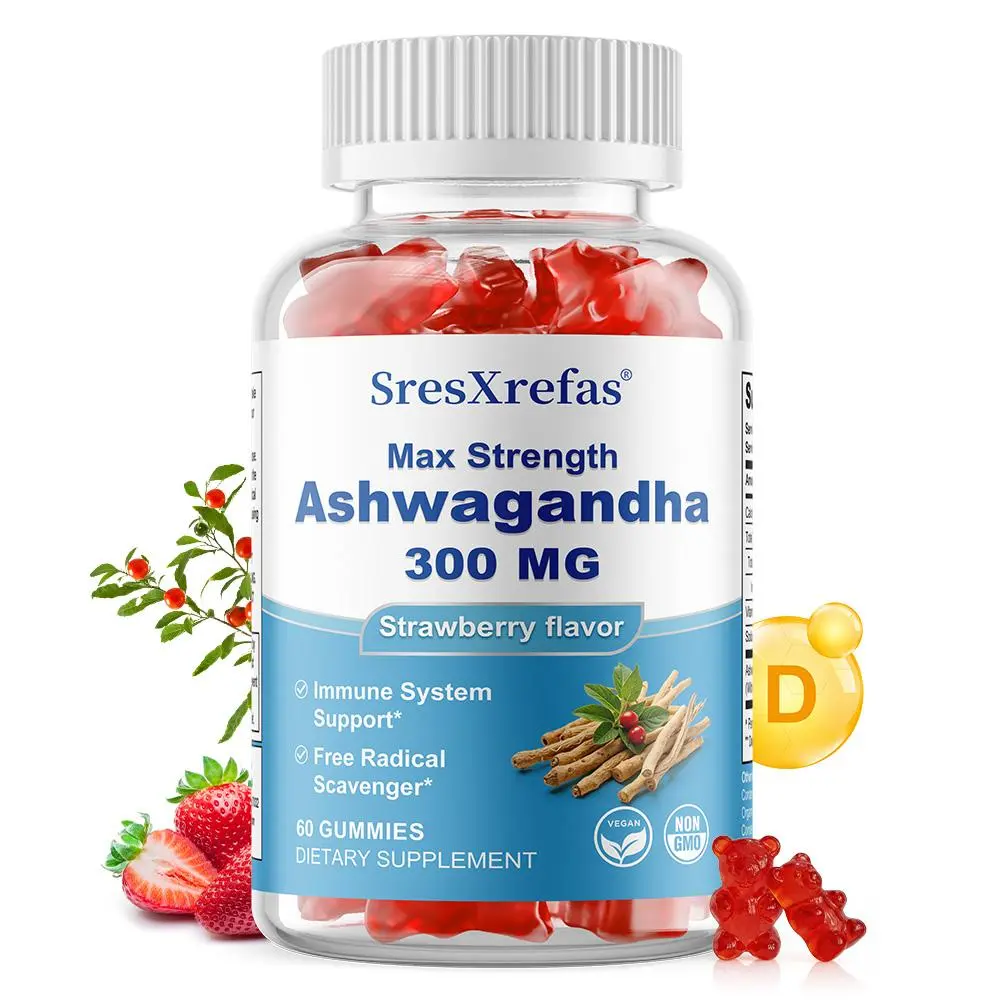 Organic Ashwa Ashwagandha Health Gummies - Immune Support Supplement, Prop 65 Safe, Energy Booster, Stamina Enhancement, 60 Pieces, Boost Energy
