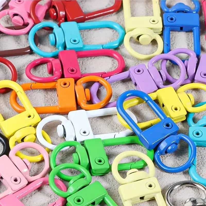 Random 60pcs Bright Color Keychains, Perfect for DIY Bag Accessories, Keychain for Bags, New Year Gifts, Handmade Key Ring Parts, Vibrant Colors, Keychain Accessory