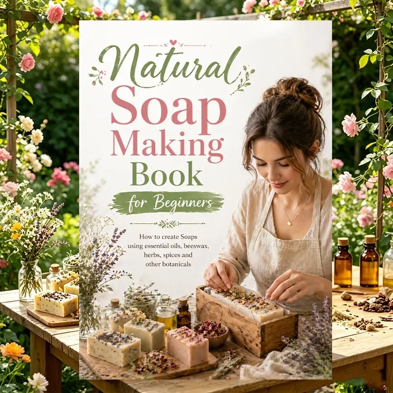 Natural Soap Making Book for Beginners, Learn to Use Essential Oils, Beeswax, Herbs, Spices, and Botanicals, Perfect for DIY Soap Makers