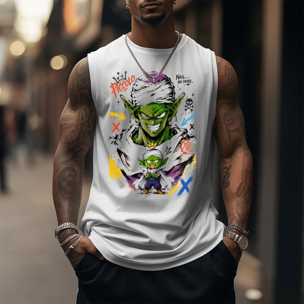 [Vtg90s] 90s Graphic Sleeveless Tank Tops Men Vest Streetwear Outfits Men Vacation Outfits Sleeveless Shirt