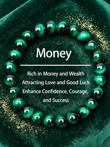 Speckled Emerald Green Stretch Bead Unisex Daily Stack Bracelet, Single Row Uniform Glossy Round Beads Stackable Accessory, Matches Business & Casual Daily Looks, Affordable Present for Birthdays, Anniversaries & Holiday Gifting