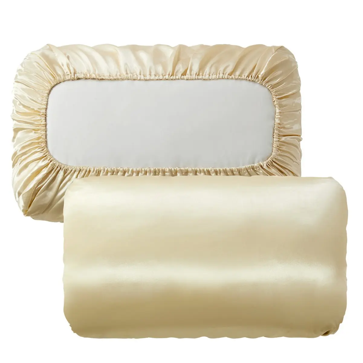 2-Pack Stretch Satin Pillowcases, Luxury Velvet Minimalist Style, Full Coverage Elastic Fit, Smooth Hair Care, Anti-Wrinkle, Home & Hotel Use, Bed Linens