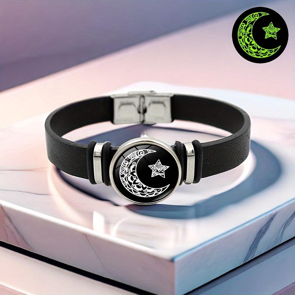Glow in the Dark Sun & Moon Couple Bracelet Set| Faux Leather Magnetic Clasp Bracelets for Couples, Best Friends & Gift for Valentine's Day, Birthday Modern Fashion Accessories Modern Versatile Accessories Rhinestone Bangle