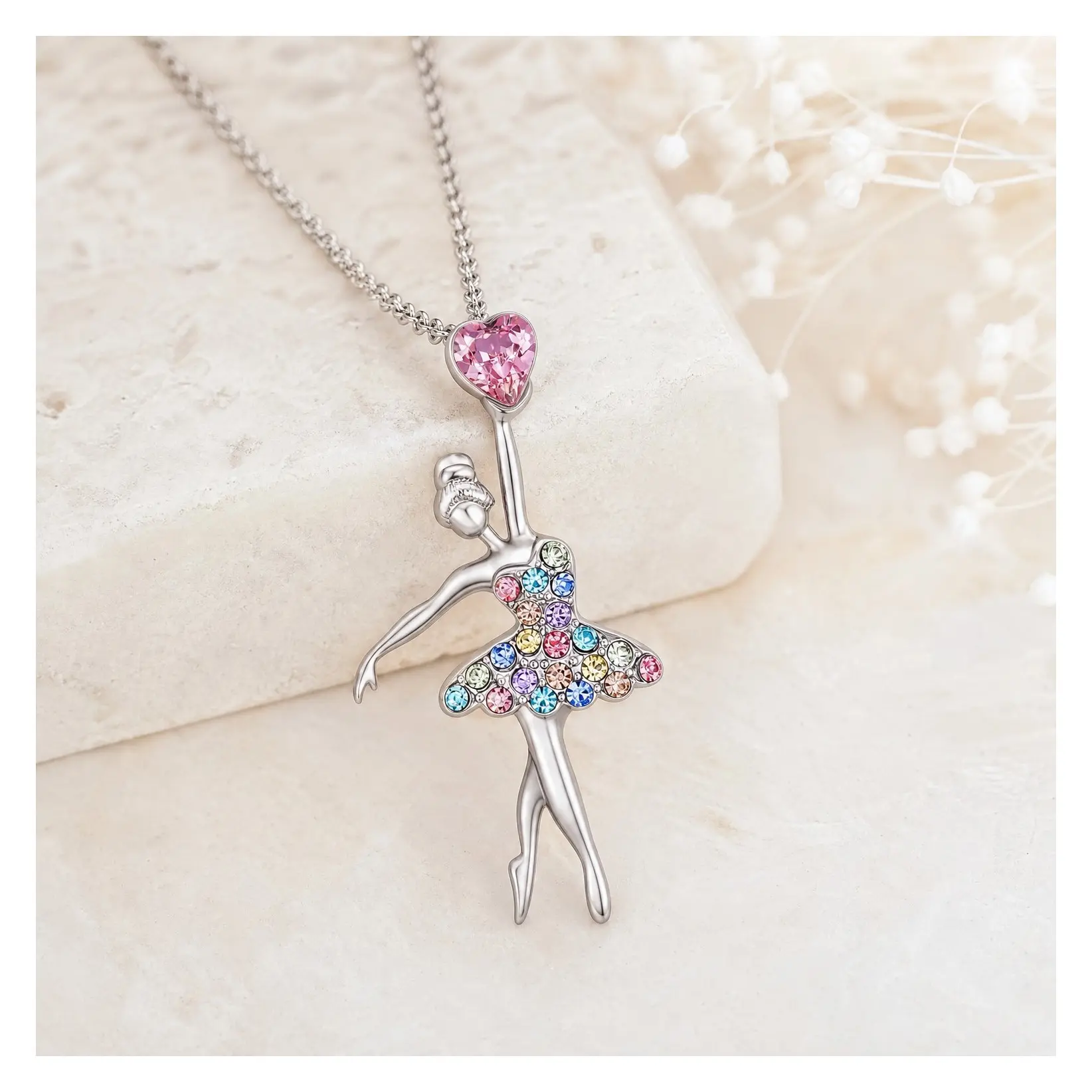 Ballerina Ballet Pendant Necklace for Girls Women, Dance Recital Gift Jewelry for DaughterGift