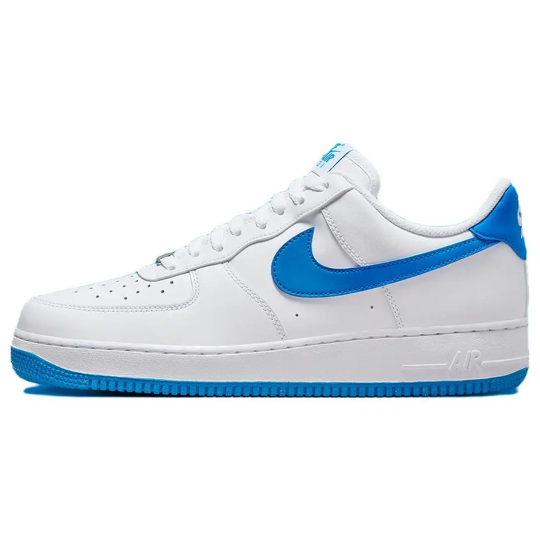 Nike Air Force 1 Low Top Sneakers for Men in White and Blue Verifiable, with credentials and supporting global authentication
