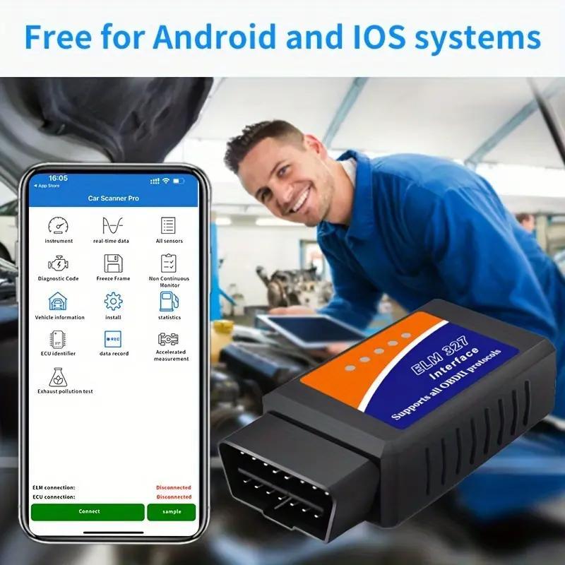 OBD2 Scanner, Wireless OBD2 Car Diagnostic Scanner, Car Fault Code Reader, Professional Car Diagnostic Tool for Android, iOS & Windows
