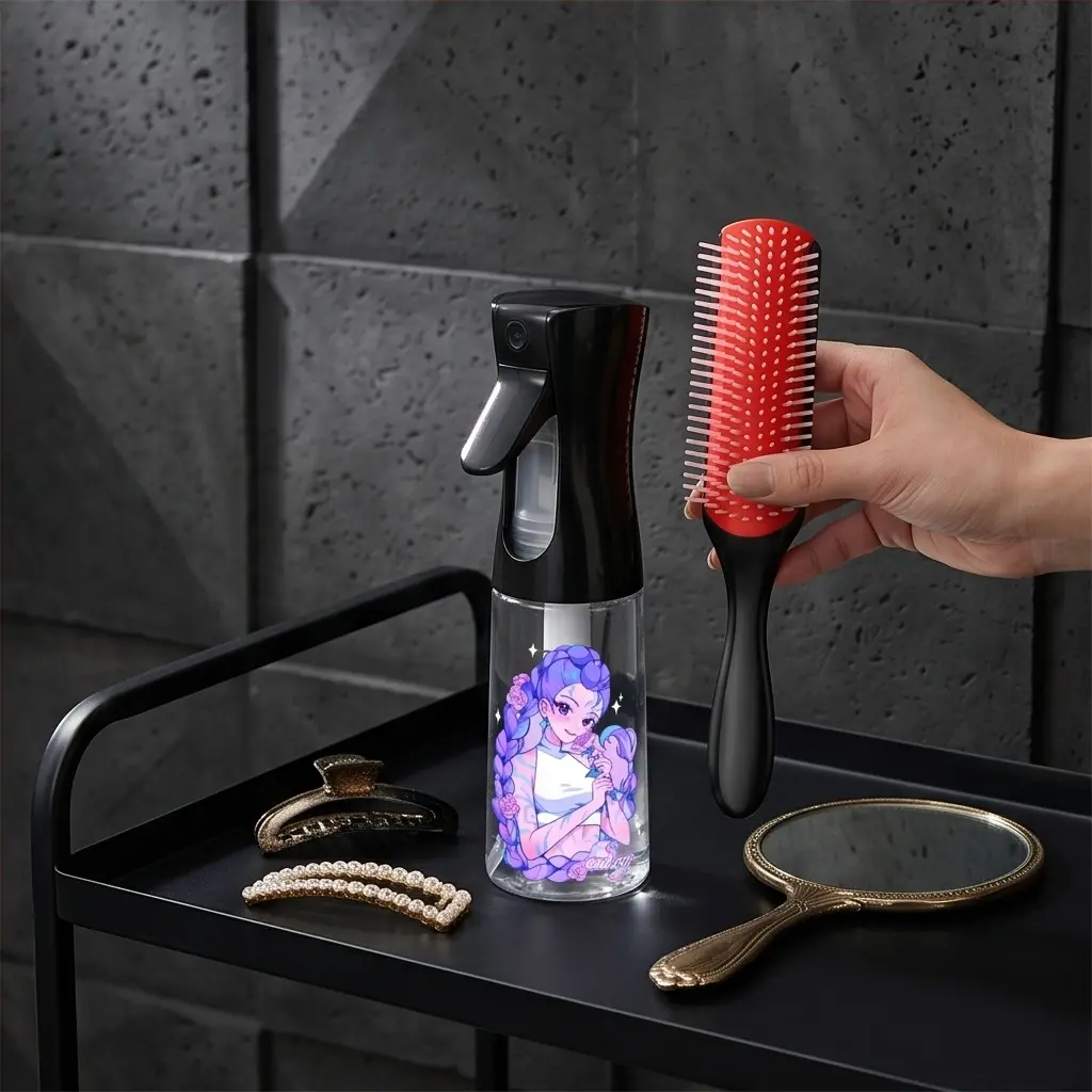 2pcs Spray Bottle + Hair Comb Set, Styling Kit, Fine Mist Sprayer 6.8oz/200ML, Multi-Color Options, Ideal for Cleaning, Styling, Plant Care, Salon Use