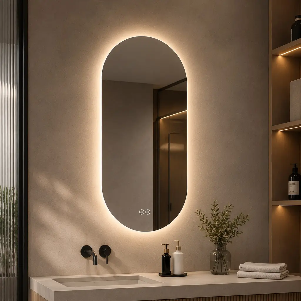 24x36 Inch ARCH Rectangle Wall Mirror - Antique Silver LED Backlit Bathroom Vanity Mirror with Light, Switch, Built-in Defogger, 3-Color Temperature, Dimmable, Memory Function, IP44, Waterproof, Decor, Safety, Horizontal/Vertical Mount