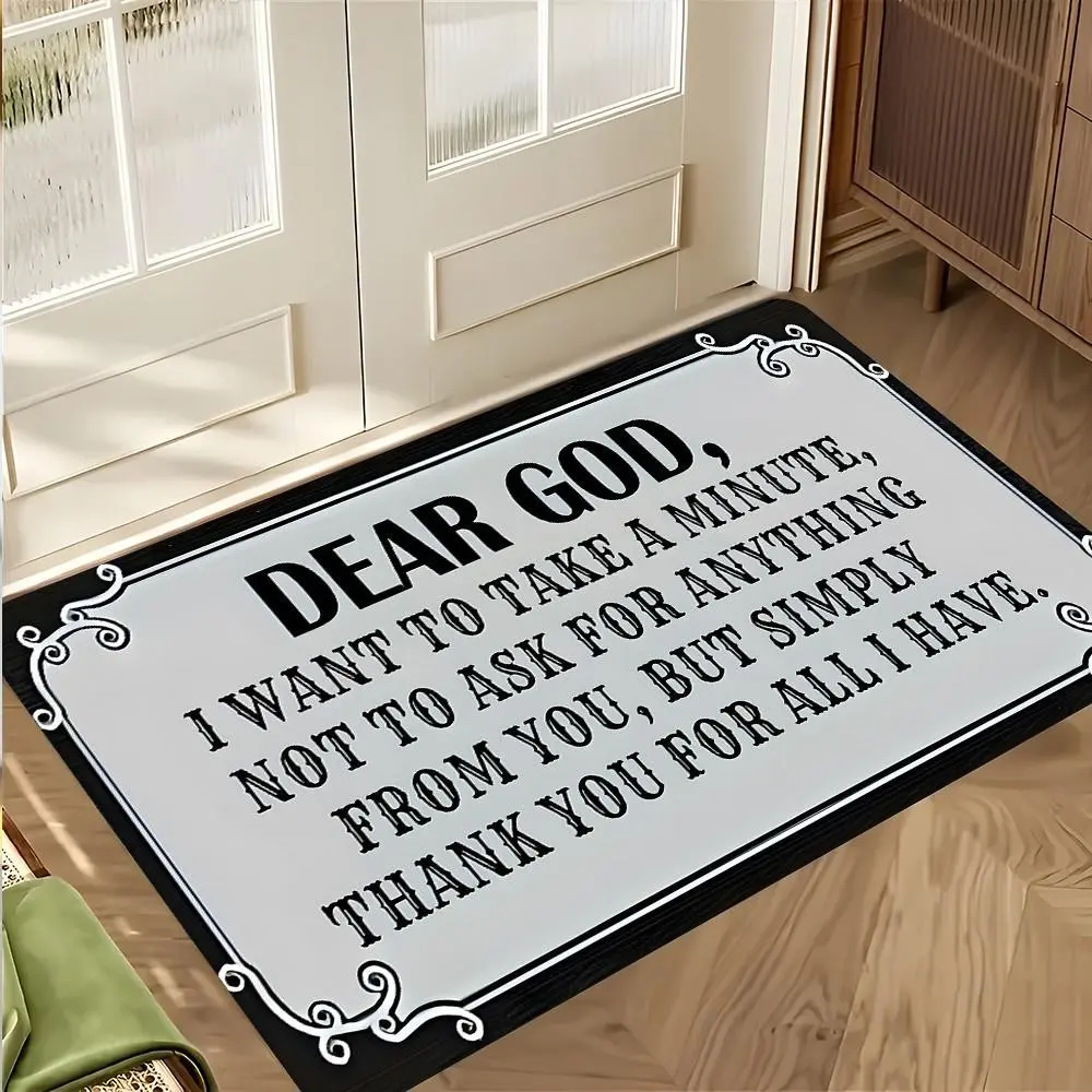 Minimalist Christian Religious Doormat,Prayer Quote Entrance Rug,Welcome Mat,Anti-slip Quick drying Soft Carpets, Suitable for Multi-scenario Use, Vacation Home Sunroom Front Porch Mat Home Decor, Gifts for Christian Women Friends, Rubber Entrance Doormat