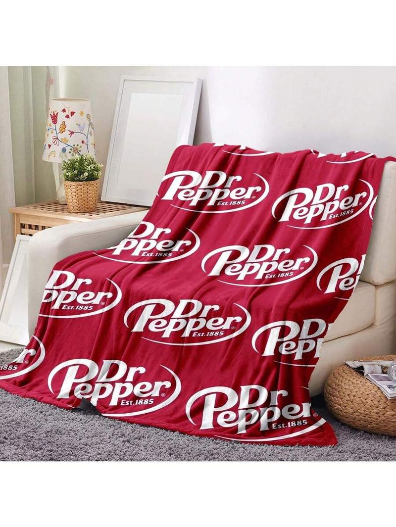 Flannel Throw Blanket - Versatile For Sofa, Bed, Office, Camping- Cozy Nap Blanket With Dr. Pepper
