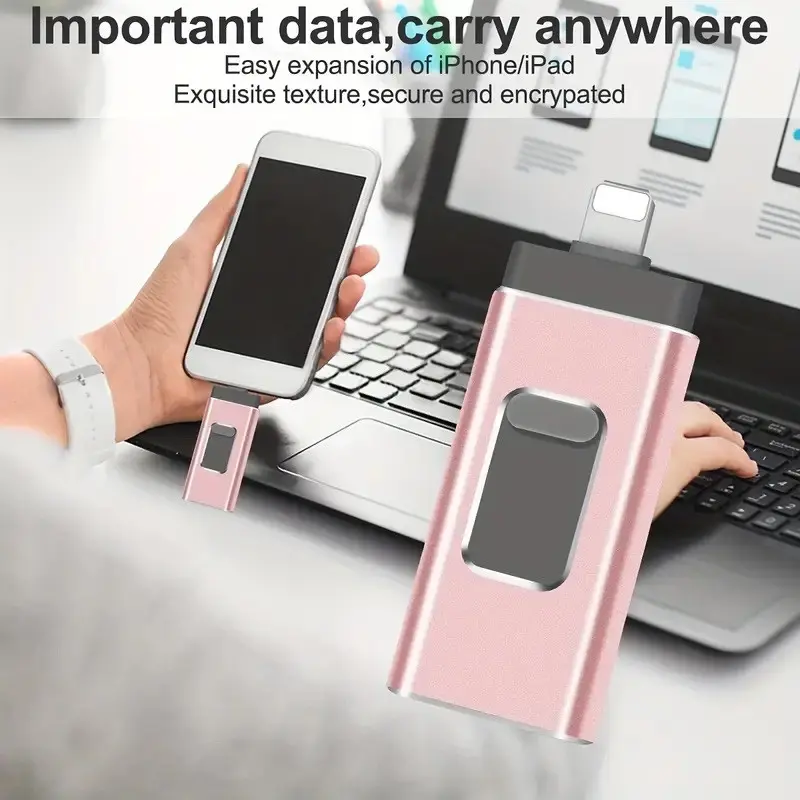 USB Flash Drive for iPhone, USB 3.0 Photo Stick, 1tb External Data Storage, Ultra-Fast Memory Stick, 4-In-1 High-Speed Thumb Drive