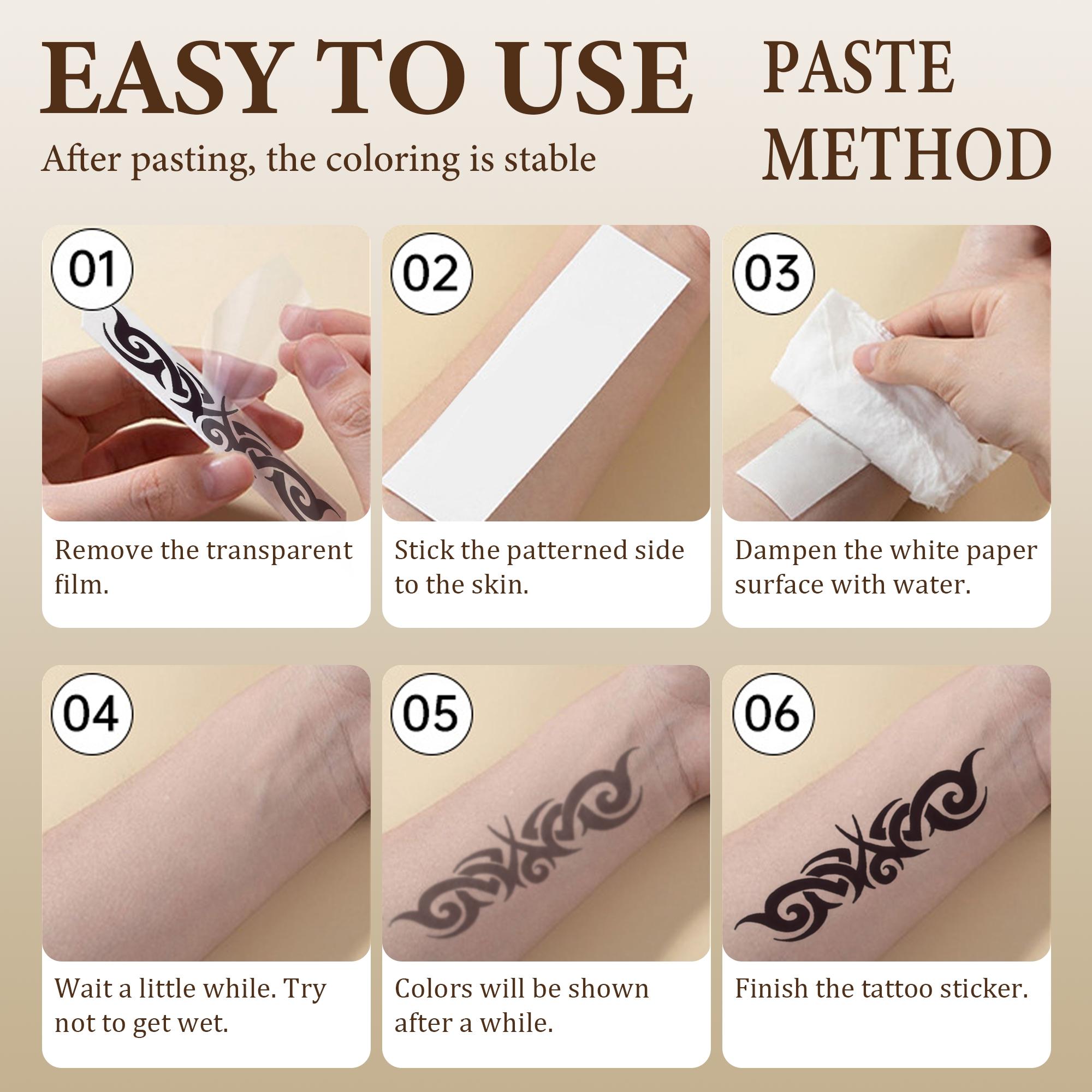 Semi-permanent Tattoo Sticker, 60 Sheets Durable Designs for Body Art, Easy To Apply and Remove, Waterproof Temporary Tattoos, Fake Tattoos