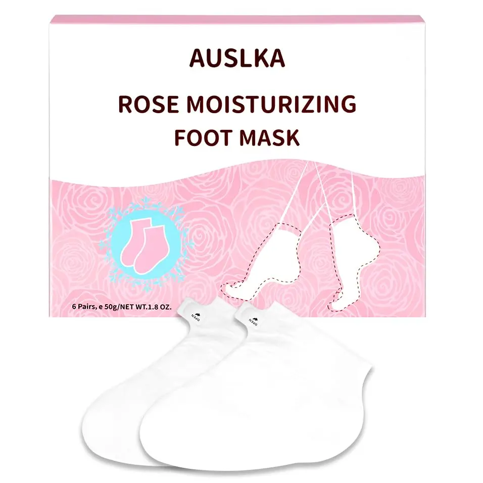 Foot Mask, Moisturizing Socks, Hydrating Moisturizer Sock for Dry Cracked Feet Heel, Leave Your Feet Moisture and Smooth(Shea Butter) - 6 Packs