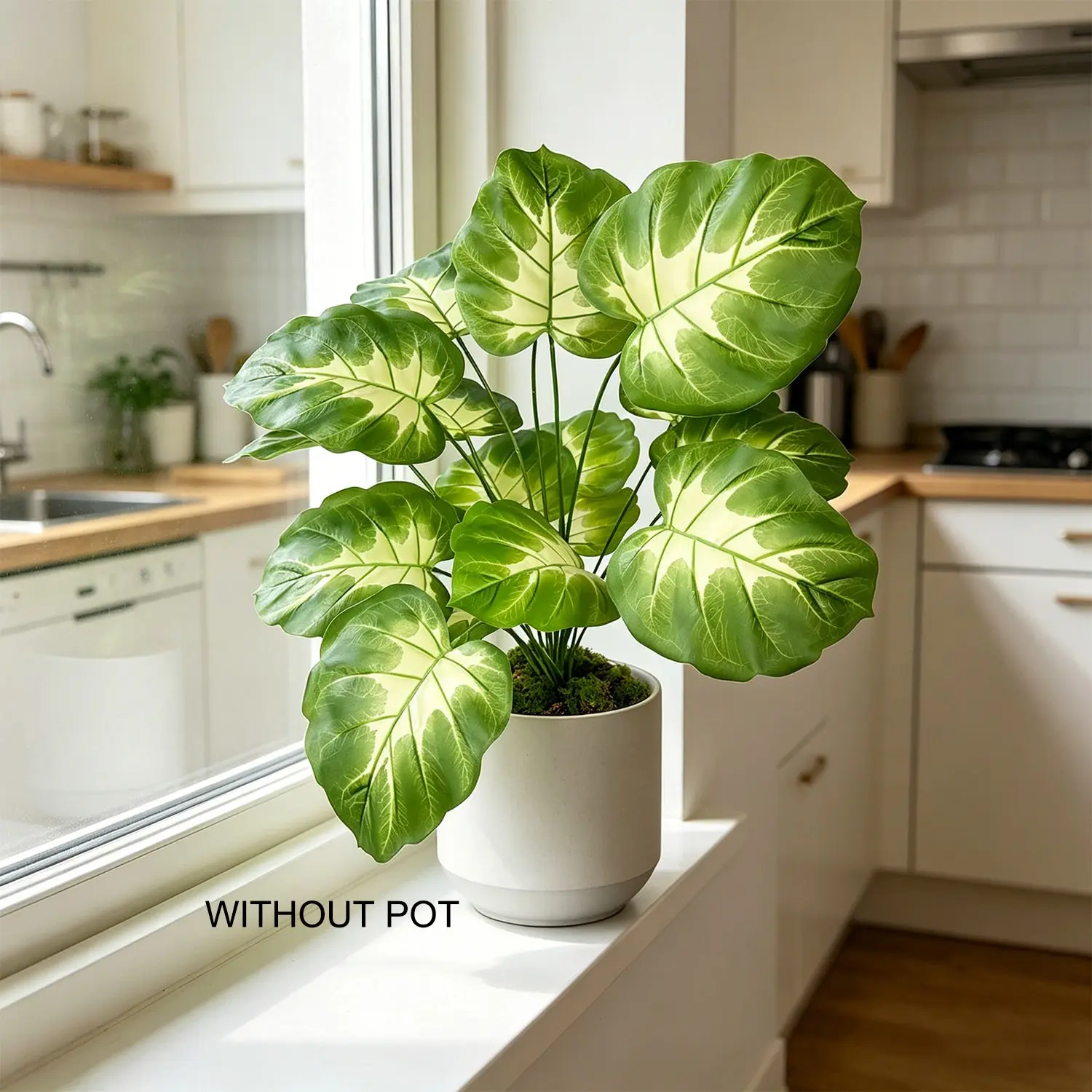 2.5ft Artificial Monstera plant Decor, Home Decoration, Flower Pot Fake Decorative Plants, Indoor Outdoor, Living Room Garden, Modern Style, Durable, Faux Greenery