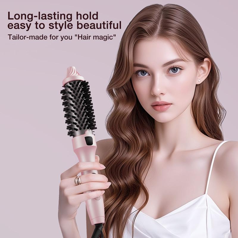 Thermal Brush For Blowout Look, 1.5 Inch Heated Round Brush,00 million negative ions, no hairknots,Smooth out the frizz,Curling Iron Brush With 10 Temperature Control, Hot Brush Styler Thermal Round Brush For Travel,Home, School,Not A Blowdryer