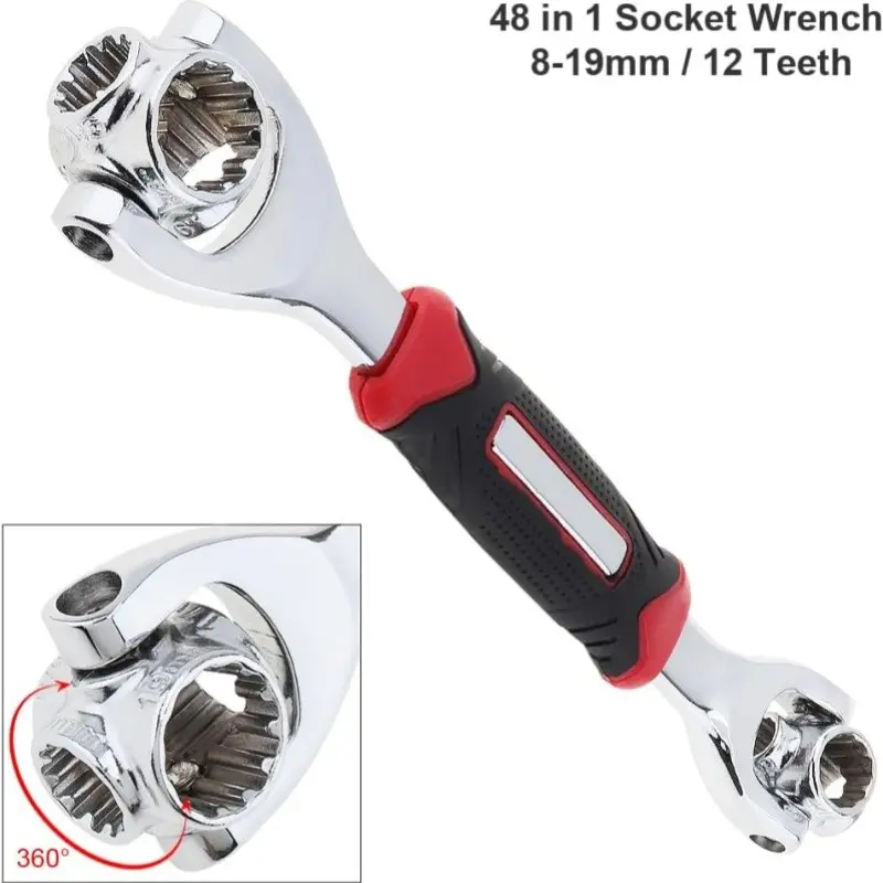 48-in-1 Universal Socket Wrench with 360-Degree Rotating Head, Multi-Function Spline Bolts Wrench for Home & Car Repair, Socket Wrench Tool