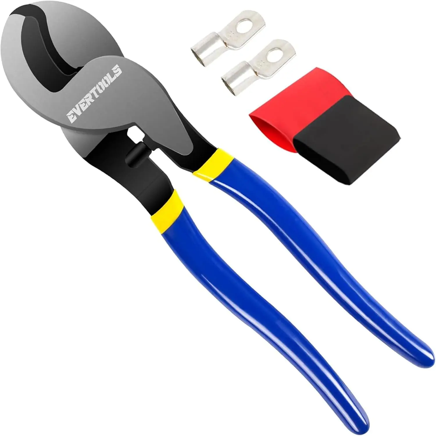 EVERTOOLS 10-Inch Heavy Duty Cable Cutter, High Leverage Wire Cutter for Battery Cable, Aluminum, Copper, and Communication Cable, Clean Cut Tool for Electrical, Telecom and Wiring Work
