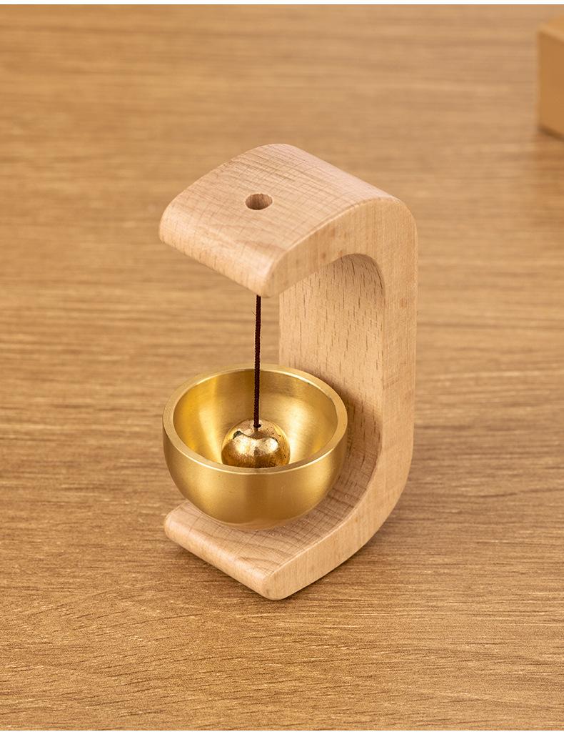 Vintage Magnetic Solid Wood Brass Doorbell, Cute Animal-Shaped Door Chime, Unique Decorative Entry Doorbell for Home and Office