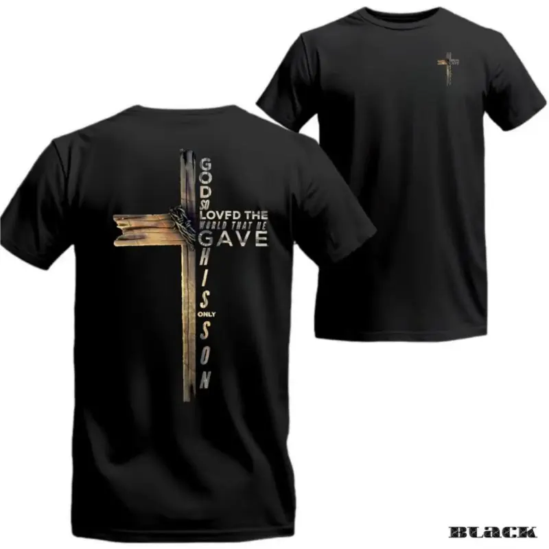 Menswear God So Loved Tee – Cross Graphic, Unisex Fit, Perfect Gift for Inspiration