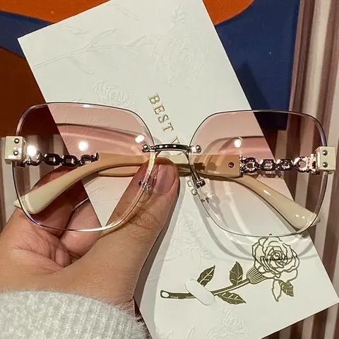 Chain Decor Sunglasses, Trendy Casual Sunglasses for Everyday Use, Fashionable Sunglasses, Fashion Accessories for Outdoor Activities, Stylish Glasses, Styling Sunglasses, Trendy Fashion Shades