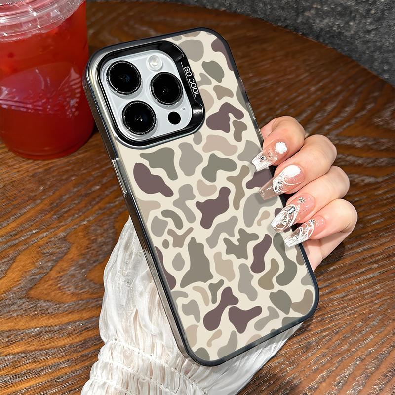 Camo Pattern Shockproof Phone Case for iPhone 7 8 X XS 11 12 13 14 15 16 17 Pro Max Plus 16E Air XR Protective Cover Vintage Camouflage / as a birthday/holiday gift for family and friends / protector, CY175