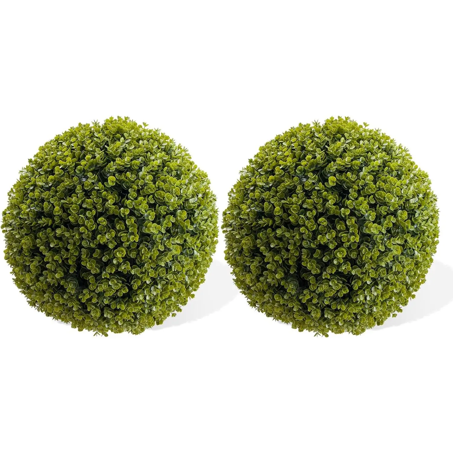 2-Pack Faux Boxwood Topiary Balls – Artificial Green Spheres for Patio, Garden, Indoor & Wedding Decoration