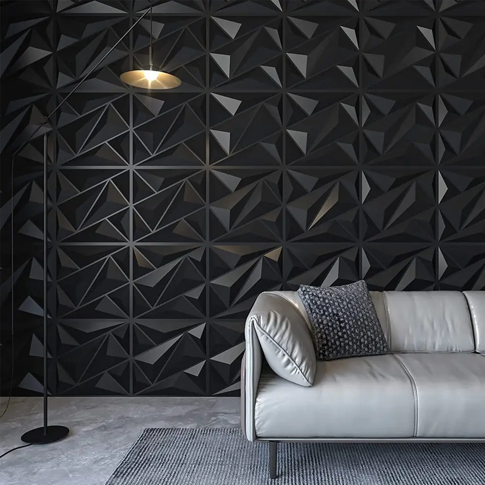 10pcs PVC 3D Wall Panels, 3D Decorative Background Walls, Flat Stick-On 3D Wall Boards, Relief Decoration for Home Decor