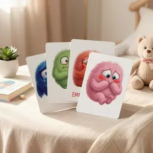 36 Emotion Monster Flashcards, Cute Emotional Cards, Self-Regulation Tool, Social Emotional Learning, Adhd and Bdt Skill Cards