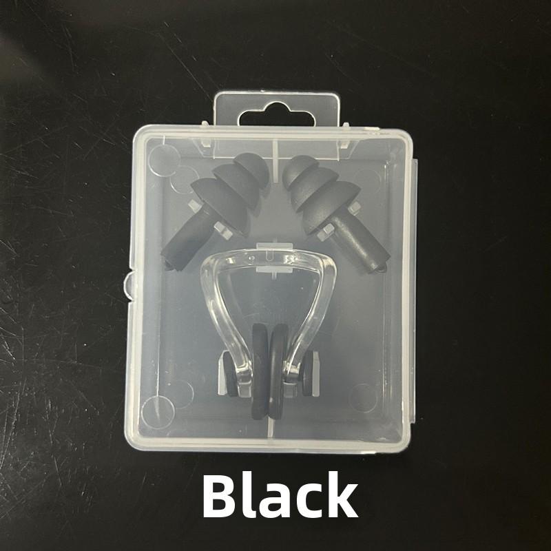 Nose Clip and Earplug Set for Adults - TPE Material - Dark Blue, Black, White, Pink, Sky Blue - Ideal for Swimming and Wading Sports - Solid Color