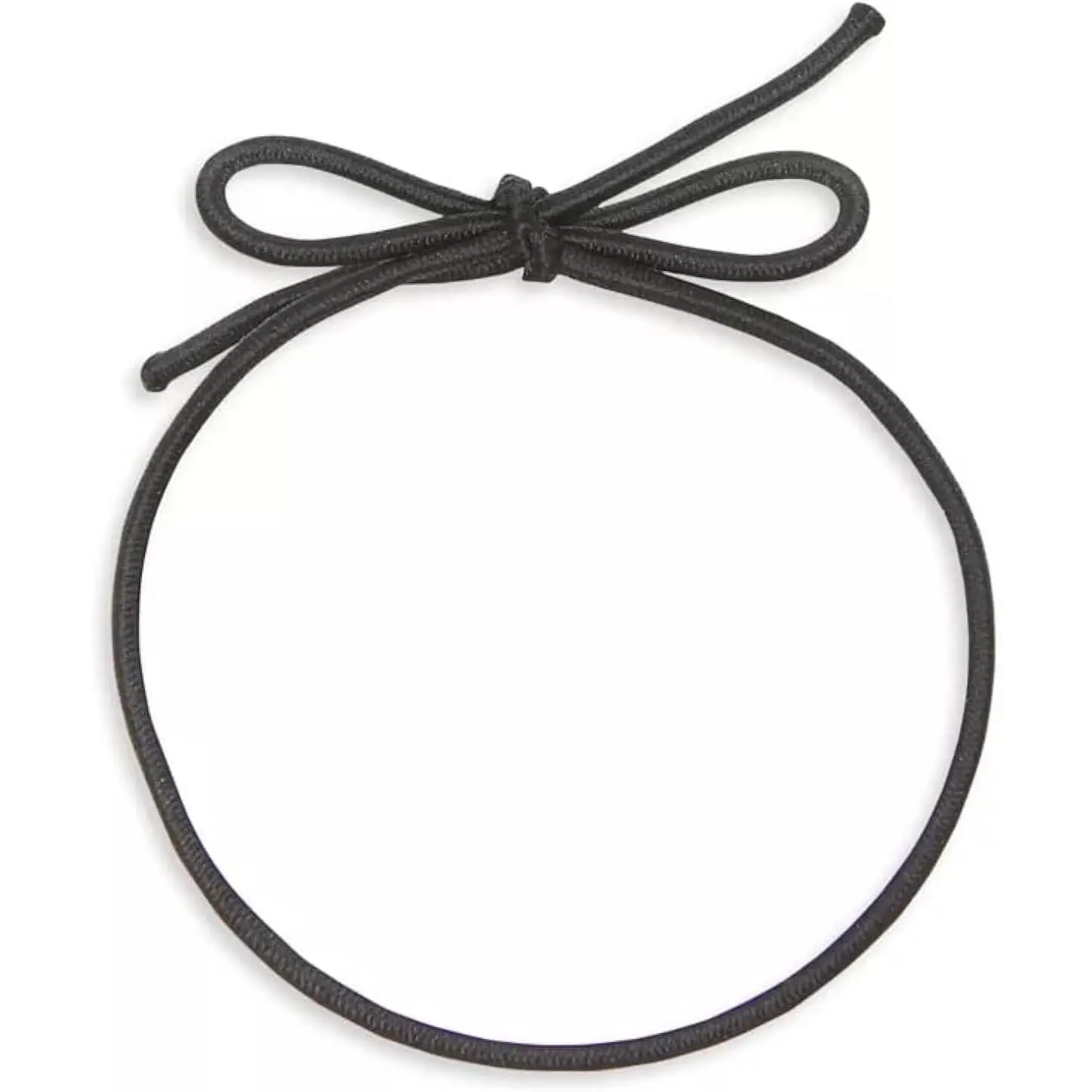 WGH Stretch Loops with Pre-Tied Bows, Elastic Cord Ribbon,  Box Bows, Elastic Ribbon String for Gifts, Box, Craft, Bags - Pack 50 Units - Black Matte (6", Black)