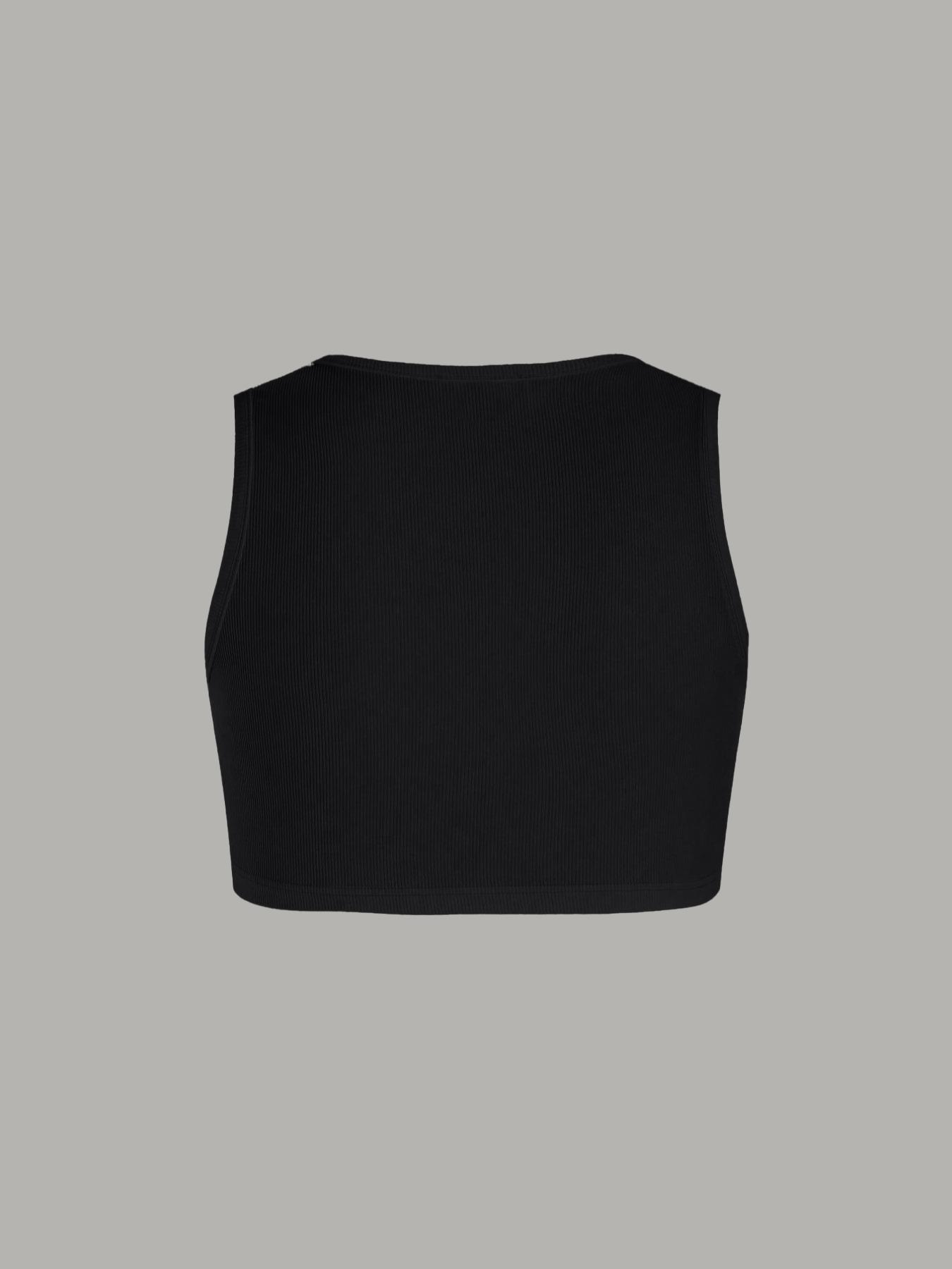 Women's Solid Twist Front Crop Tank Top, Casual Elegant Chic Sleeveless Cropped Top for Daily Wear, Ladies Clothes for All Seasons