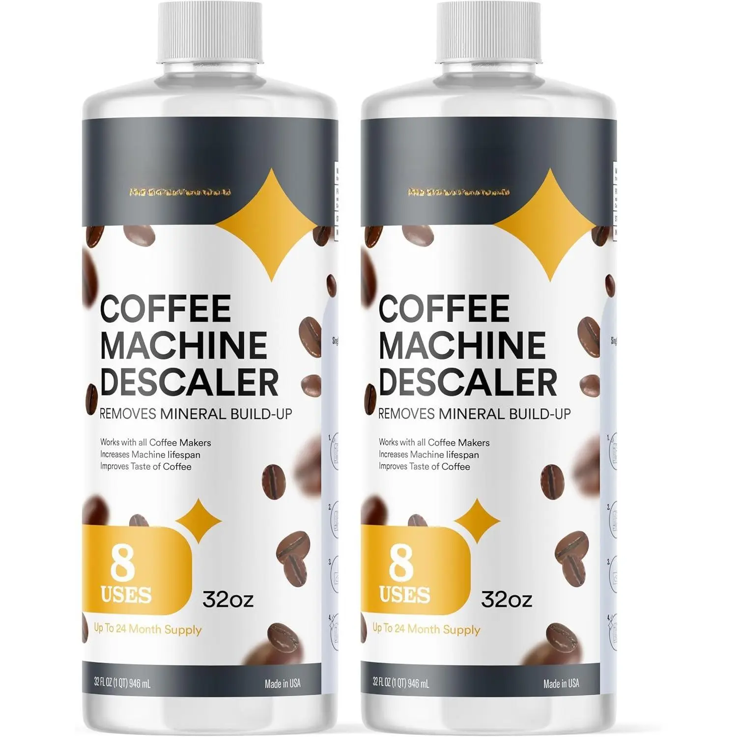 Coffee Machine Descaler - 32oz (8 Uses) - Compatible with , , Delonghi,  Descaling Solution for Coffee Maker Cleaner and Descaler - Coffee and Espresso Machine Descaler