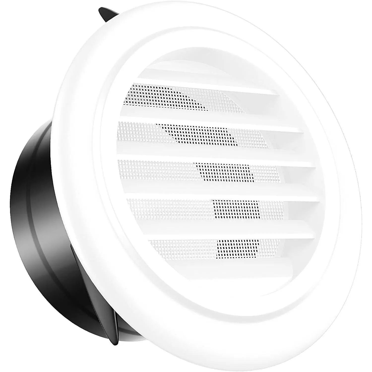 3 inch Soffit Vents, ABS Air Vent Cover Round Vent with -in a Fly Screen for Bathroom Office (ø75mm) (3 inch)