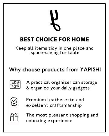 TV Remote Control Holder with 5 Compartments,Pu Leather Remote Caddy/Box/Tray Bedside Table Desk Storage Organizer for DVD, Blu-Ray, Media Player, Heater Controllers and Cosmetics Office Supplies