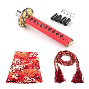 Car JDM Katana Samurai Sword 200MM Shift Knob Shifter＆Dust Cover Gear Head Collars With 12mm,11mm,10mm,8mm Adapters
