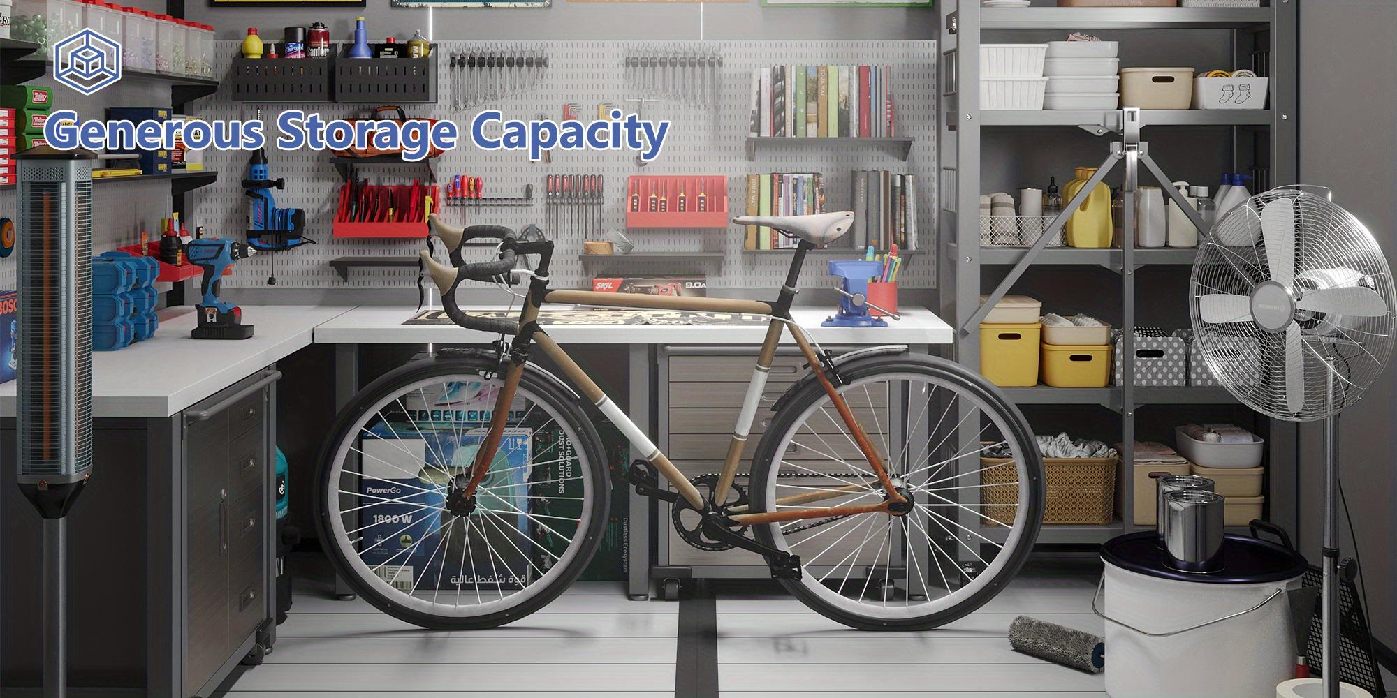 8x6 FT Resin Outdoor Storage Shed with Floor, Durable Plastic Garden Shed for Patio Furniture, Tools & Equipment, Gray