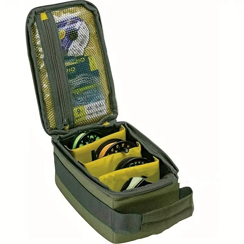 1pc Green Fishing Bag (Fishing Gear Bag) - Zipper Closure, Multi-Compartments, Mesh Pockets, Durable Sturdy Construction, Easy Solid Design for Hiking, Camping Outdoor Activities, Accessories