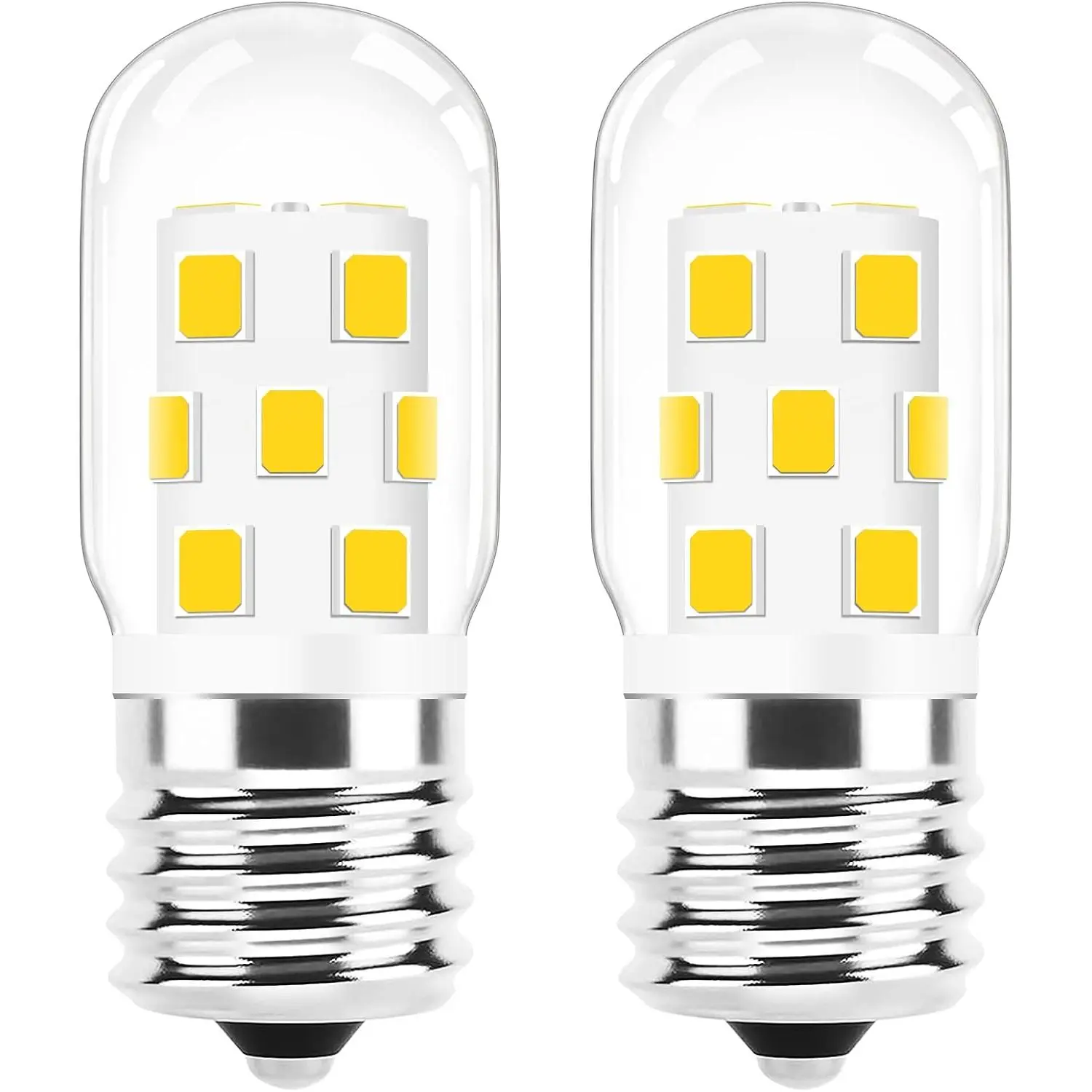 E17 LED Bulb Dimmable, 30W-40W Incandescent Equivalent, Warm White 3000K, Fit for Over The Range Microwave, 125V 3W 360LM, Repalces 6912W1Z004B, 8206232A, 2Pcs