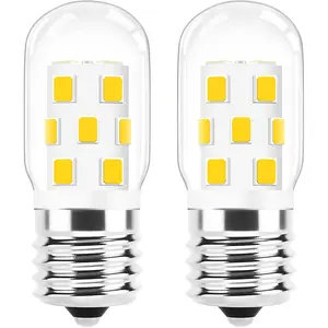 E17 LED Bulb Dimmable, 30W-40W Incandescent Equivalent, Warm White 3000K, Fit for Over The Range Microwave, 125V 3W 360LM, Repalces 6912W1Z004B, 8206232A, 2Pcs