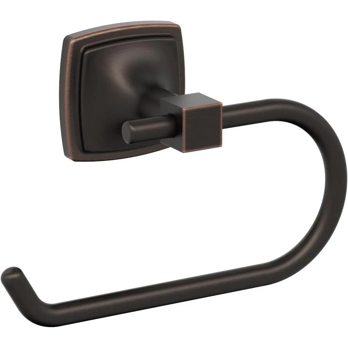 Oil-Rubbed Bronze Finish Single Post Toilet Paper Holder, 6-5/16" Stature, Wall Mount Installation Compatibility (Works with Cabinet Knobs)