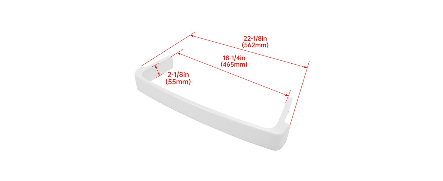 HECASA WR17X11889 AP3855305 Refrigerator Door Retaining Fixed Shelf Bar for 1169732 AH964507 EA964507 PS964507 WR17X12916 Replacement only White