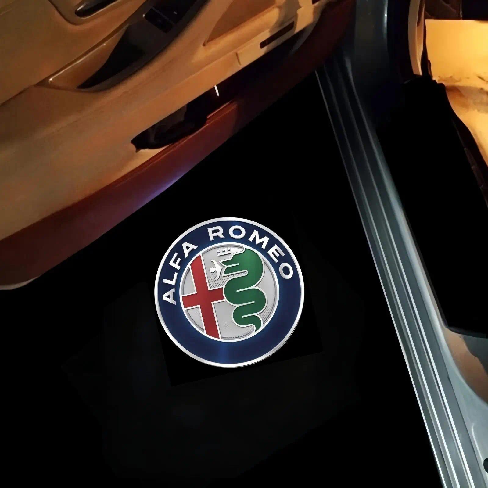 2X LED Car Welcome Logo Light Door Projector Light For Alfa Romeo Giulia 952 Tonale Mito Stelvio 949 Spider 159 166 GT Giulietta