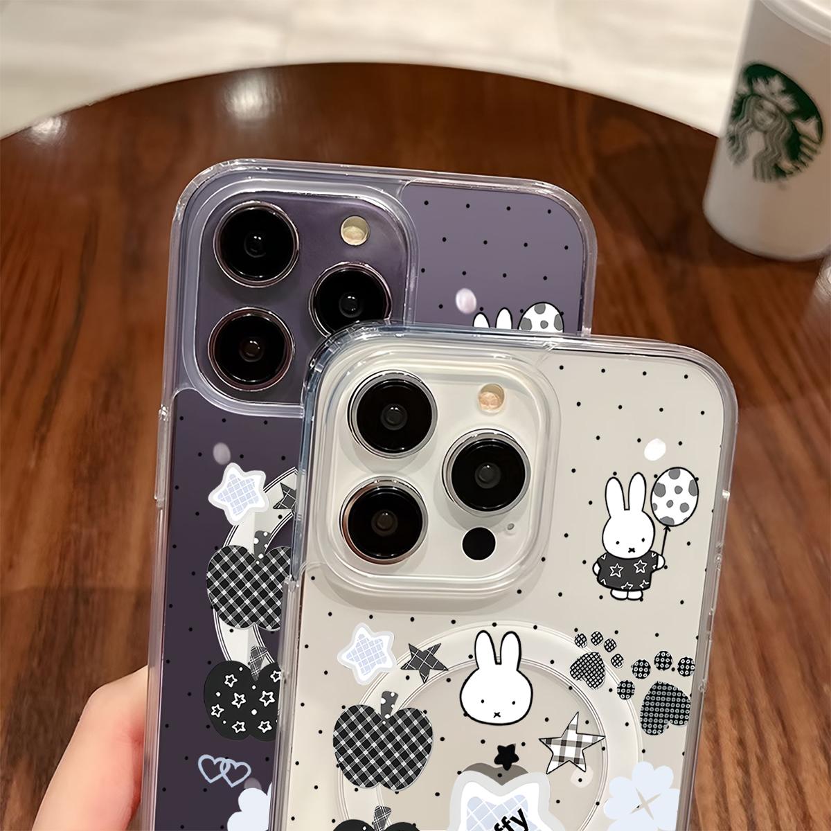 Cartoon Cute Kawaii Miffy Magnetic Clear Compatible with MagSafe Shockproof Protective Phone Case for iPhone 17 16 15 14 13 12 11 Pro Max X XS MAX Air 17e