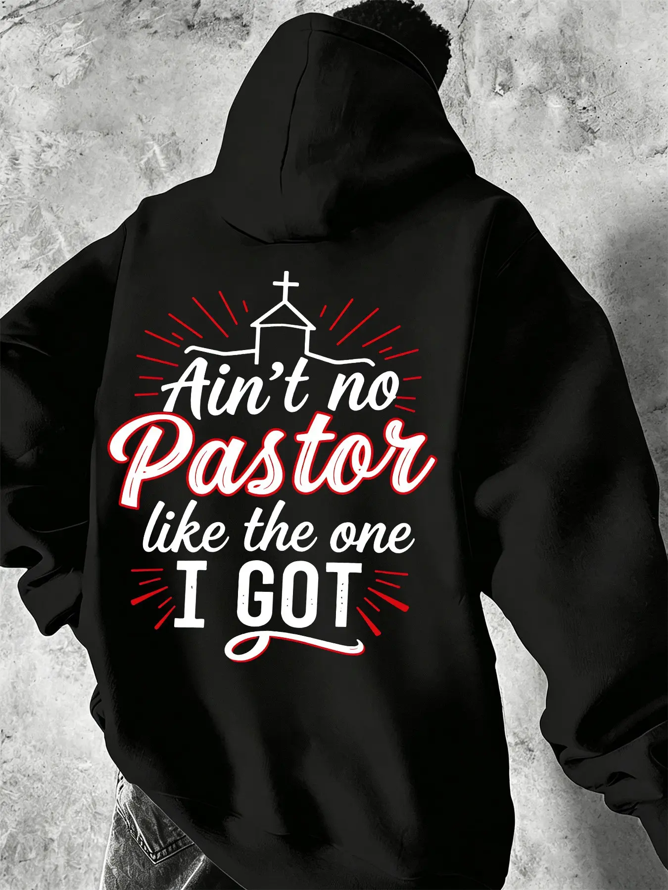 Mcd Oversized Fleece Pullover Hoodie Unisex, Church Cross Print Sweatshirt, Christian Faith Apparel, Fall Winter Casual Street Wear